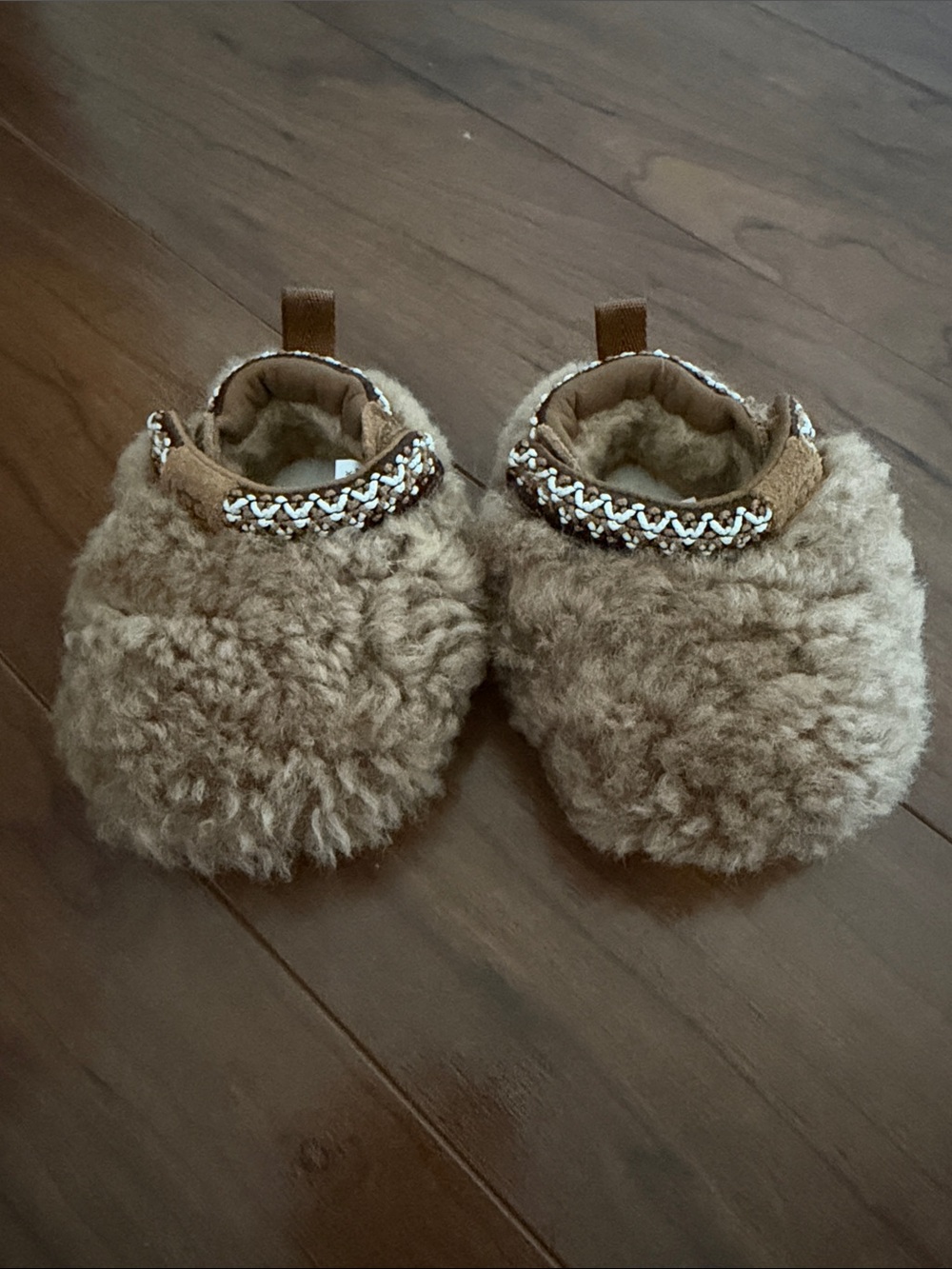 UGG Plush Faux Shearling Baby Booties - Brown